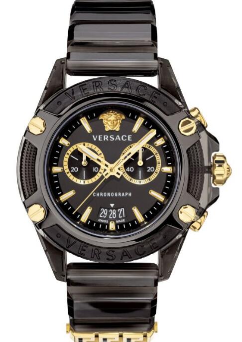 luxury swiss Vercace Icon Active Unisexuhr in Schwarz VEZ700421 watches